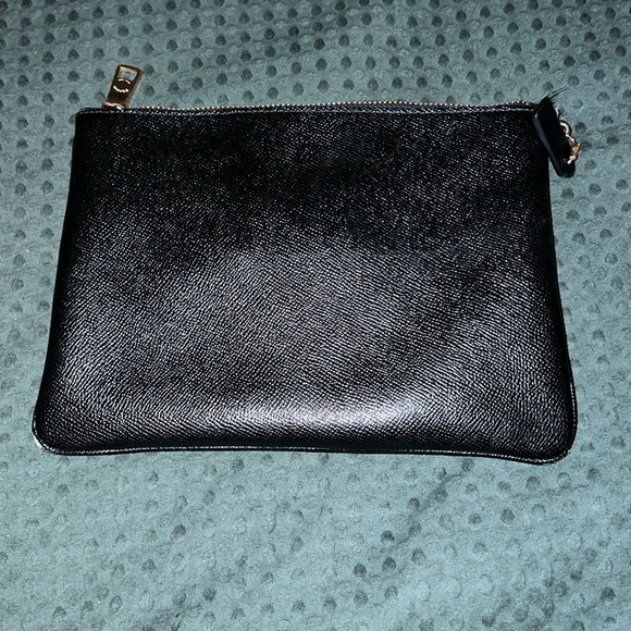 Black Coach Wristlet 9” x 6” gold accents - Picture 2 of 6